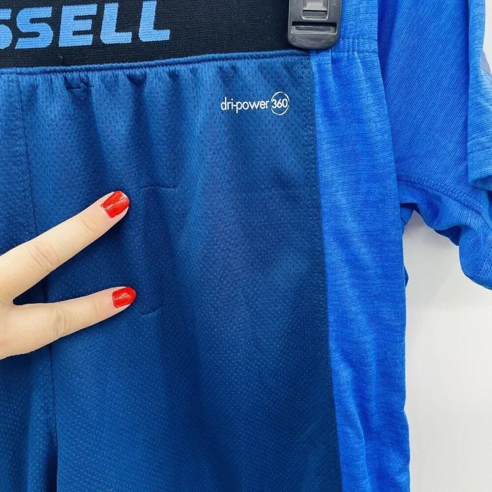 Russell Athletic Youth Boys XL 14/16‎ 2 Piece Dri-Power Shirt & Shorts Set Blue
